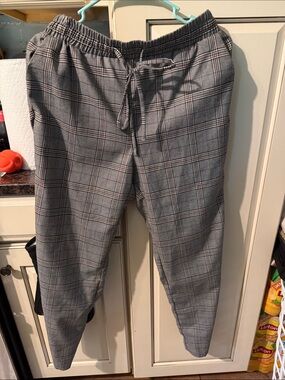 Cartonnier Gray Plaid Drawstring Trousers